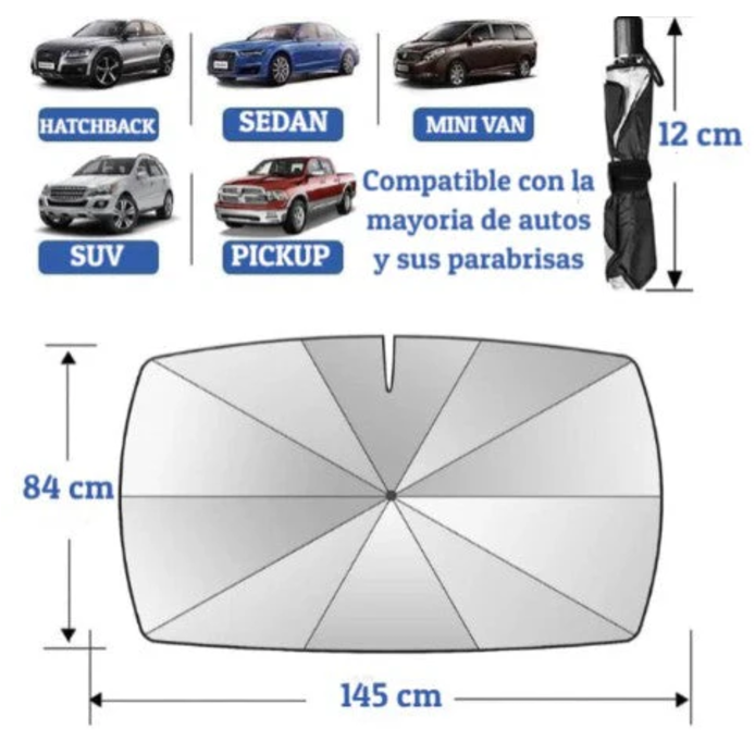 Parasol Plegable Uv Para Parabrisa Auto